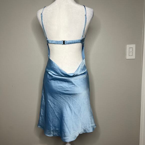 Lucy in the Sky Satin Bustier Mini Dress Blue Sz M Coquette Sabrina Carpenter - Picture 7 of 12